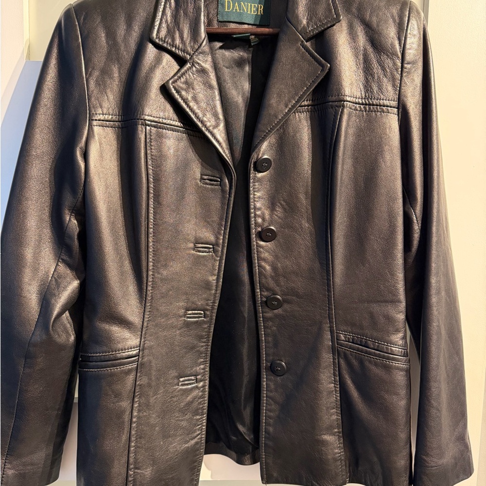 Danier Classic Black Leather Jacket